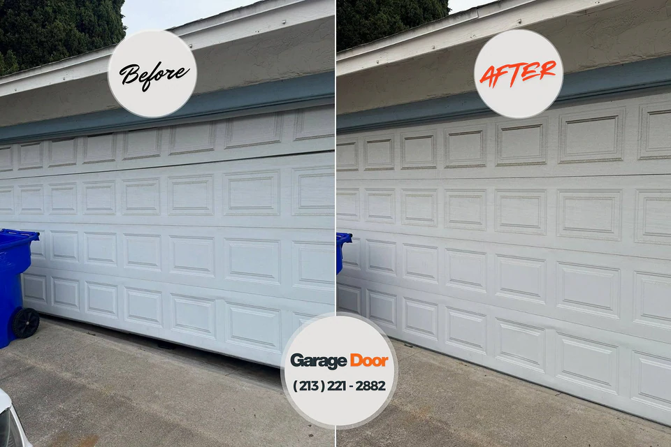 Before and after: garage door repair Pearl River, LA